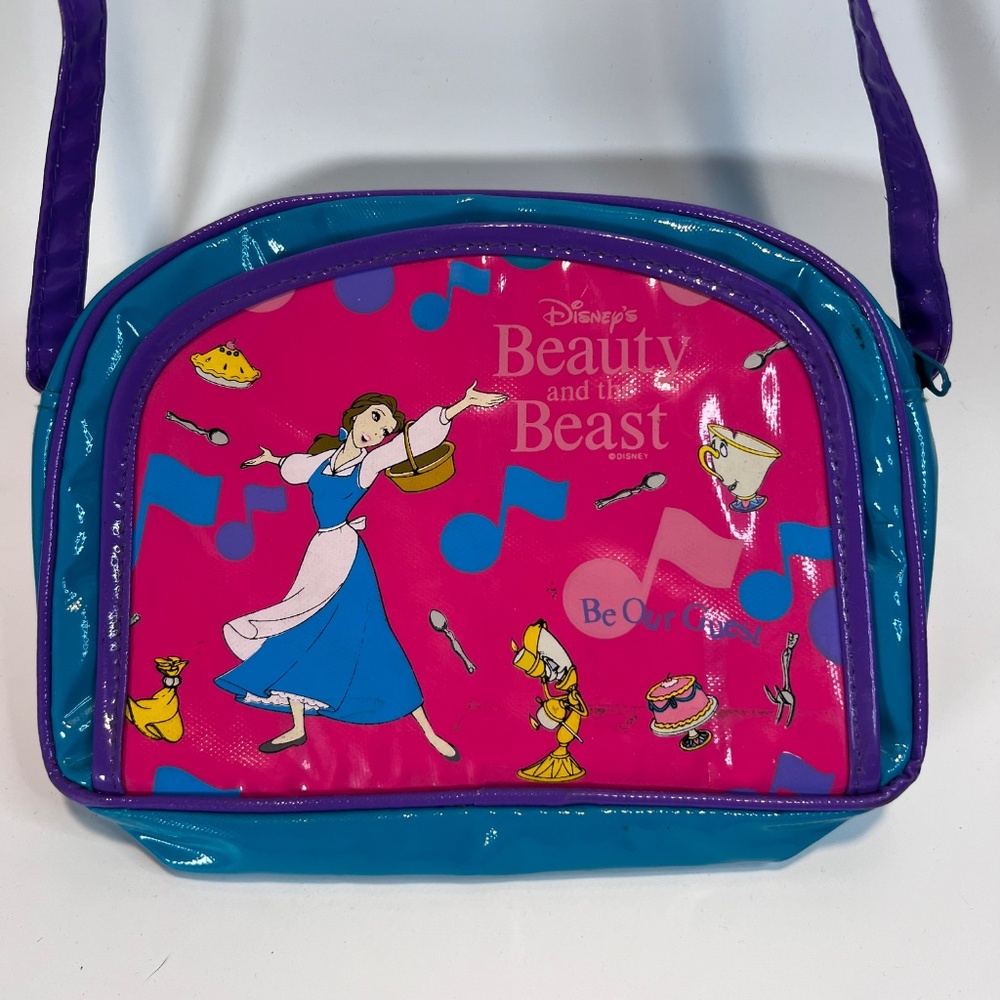 VTG Disney Beauty & the Beast Vinyl Purse w/ Comb & Mirror – Belle Be Our Guest